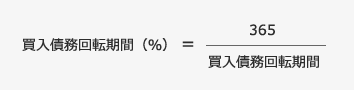 買入債務回転期間(%)=365/買入債務回転期間