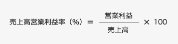 売上高営業利益率(%)=(営業利益/売上高)×100