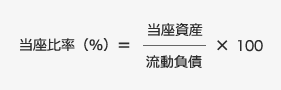 当座比率(%)=(当座資産/流動負債)×100